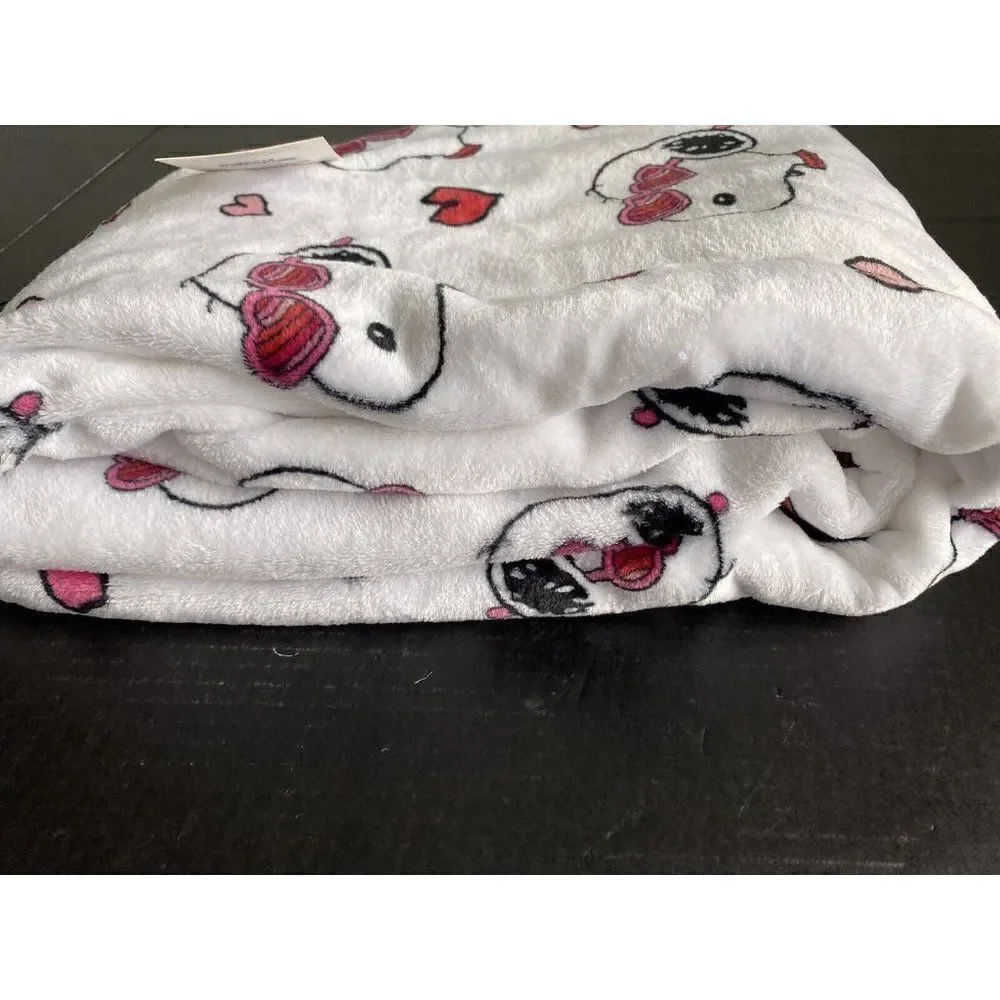 Peanuts Snoopy Hearts Valentine's Throw Blanket Super Soft 50X70” Joe‎ Cool NEW